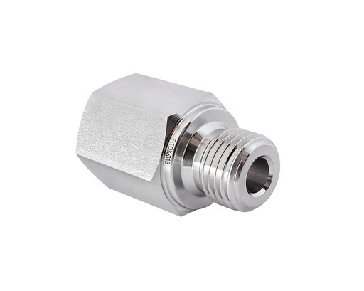 [SS-PA-NS6-RS6] 316 SS Pipe Fitting, Adaper 3/8" Female NPT × 3/8" Male BSPP (RS) 