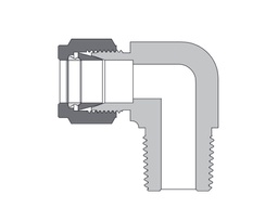 [B-LF-FL6-NS6] Brass, FITOK 6 Series Tube Fitting, Female Elbow, 3/8&quot; O.D. × 3/8 Male NPT