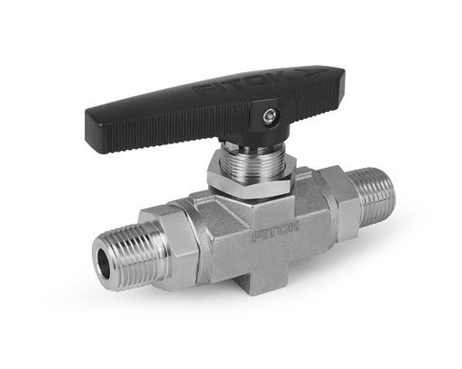 [BVSS-NS8-10] Ball Valve, Body: 316SS, MWP: 1,500psig, Seat: PTFE, Conn.: 1/2in. x 1/2in. (M)NPT, Orifice:10.3mm, Cv:6.42, Black Nylon Handle