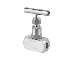 [NBSS-MTS25-0-G] Needle Valve, Body: 316SS, MWP: 6,000psig, Packing: Graphite, Conn.: 25mm x 25mm Tube Socket Weld, Oriffice:18mm, Cv:5.65, Black Al T-bar Handle
