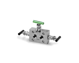 [3DSS-FNS8-L] 316 SS, 3D Series 3-valve Instrumentation Manifolds, Direct Mount(transmitter with coplanar mounting flange), 1/2 Female NPT × Flange(MSS SP-99) × 1/4 Female NPT, PTFE Packing, 6000psig(414bar), -65°F to 450°F(-54°C to 232°C), Valves In-line Mounted