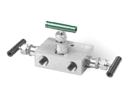 [3RSS-FNS8-V] 3-Valve Manifolds, Body: 316SS, MWP: 6000psig, Packing: PTFE, Inlet: 1/2in. (F)NPT, Outlet: 1/2in. (F)NPT, Vent: Optional,Cv: 0.35, Al T-bar Handles, Config: 2-Block &amp; 1-Equalize, Remote Mounting