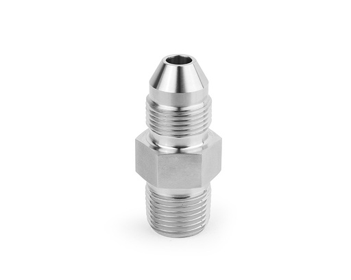 [SS-MMA-MM6-NS8] 316 SS, FITOK AMH Series Adapter Fitting, Male to Male, 3/8" Male 20M Series Medium Pressure Coned and Threaded Connection × 1/2 Male NPT