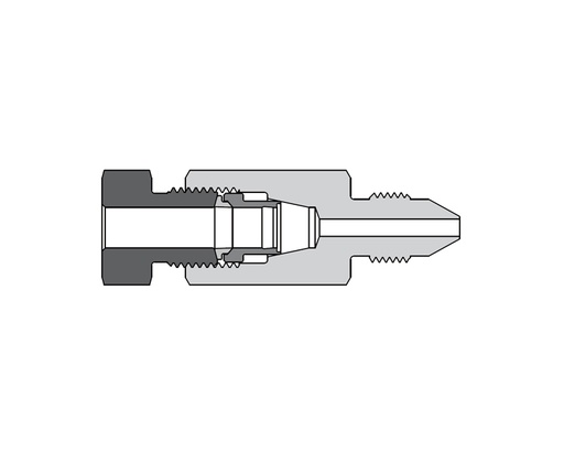 [SS-FMA-DFF8-MM9] 316 SS, FITOK AMH Series Adapter Fitting, Female to Male, 1/2" Female 20D Series Medium Pressure Tube Fitting × 9/16" Male 20M Series Medium Pressure Coned and Threaded Connection