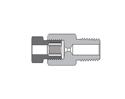 [SS-FMA-HF9-NS12] 316 SS, FITOK AMH Series Adapter Fitting, Female to Male, 9/16&quot; Female 60 Series High Pressure Coned and Threaded × 3/4 Male NPT