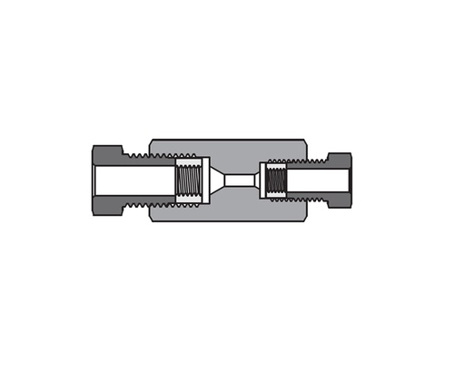 [SS-MU-MF12-MF6] 316 SS, FITOK 20M Series Medium Pressure Fitting, Coned and Threaded Connection, Reducing Union, 3/4" O.D. × 3/8" O.D.