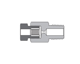 [SS-FMA-HF9-NS6] 316 SS, FITOK AMH Series Adapter Fitting, Female to Male, 9/16&quot; Female 60 Series High Pressure Coned and Threaded × 3/8 Male NPT