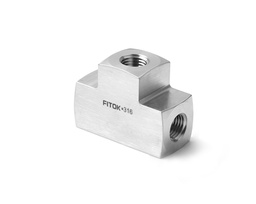 [SS-HPT-FNS8] 316 SS, FITOK PMH Series High Pressure Pipe Fitting, Female Tee, 1/2 Female NPT