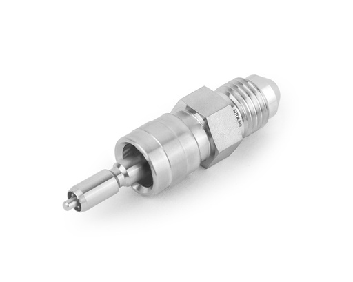 [SS-QC4-AN4-S] 316 SS, QC4 Series Quick Connect, 1/4" Male 37° Flare(AN), Stem without Valve Remains Open when Uncoupled, 0.2 Cv